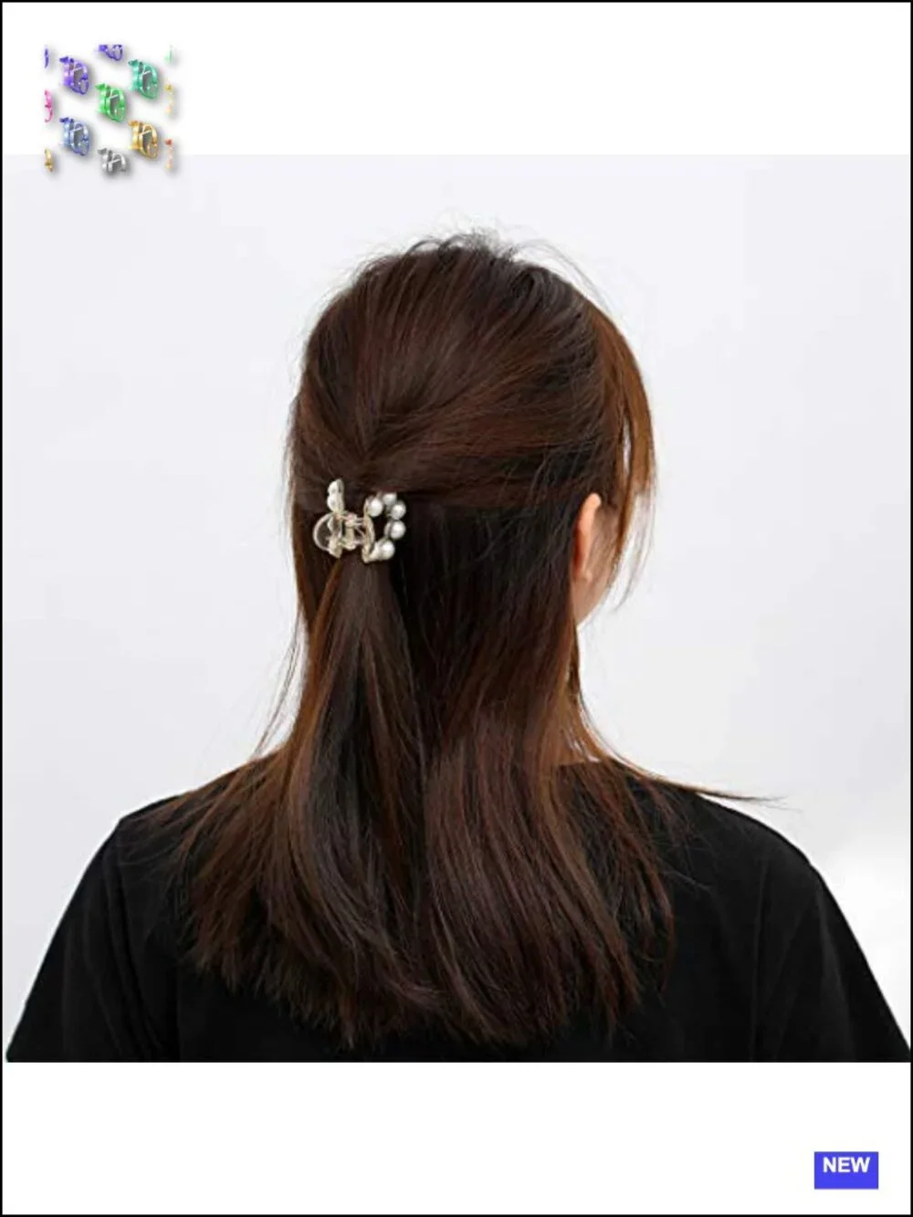 Pearl Hair Claw Clamps Set Non Slip Hair Barrettes